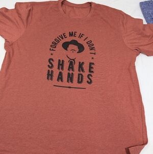 Tombstone Men's Doc Holiday Tshirt Forgive If I Don't Shake Hands Val Kilmer XL